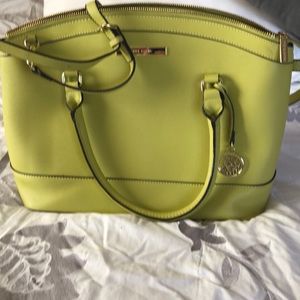 Green larger purse with shoulder strap